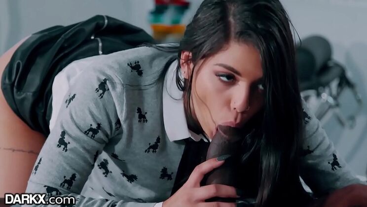 Gina Valentina gets pounded by stepbrother's big black cock