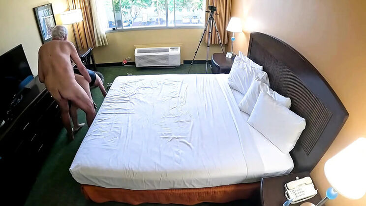 Amateur Couple Frenzy Fuck in Airport Hotel Room - Hairy MILF Takes Cumshot in Missionary & Doggy