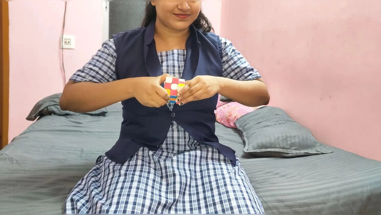 Innocent Indian Stepsister Shraddha Pandey Learns Rubik's Cube with a Dirty Promise