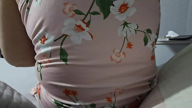 Step Mom Mini Dress No Panties Handjob For Step Son Big Dick