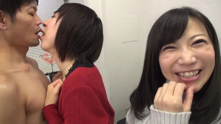 Two Cute Japanese Best Friends: Sloppy Kissing and Teasing Handjob - Special Edition