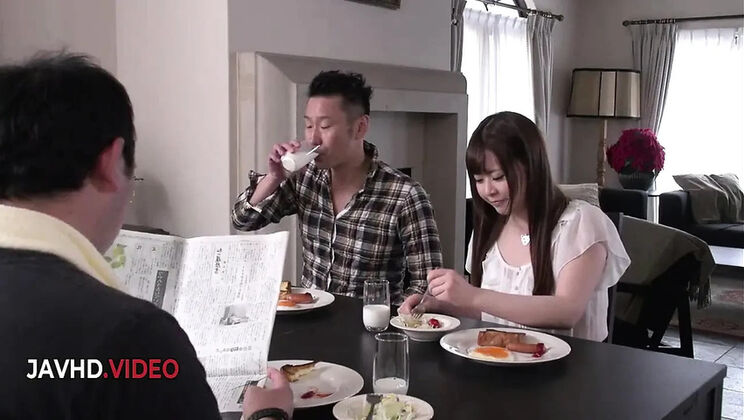 Hot Japanese Wife Big Tits Blowjob Action