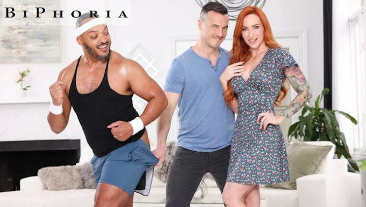 Redhead MILF Takes Hubby's Cock & Neighbor's Massive Dick - Anal Blowjob MMF Threesome