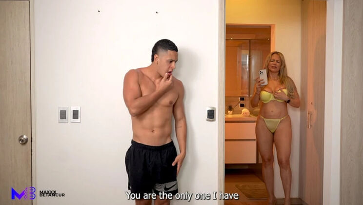 Stepmom Monique Fuentes Sucks Big Cock To Keep Secret From Stepdad - Max Betancur