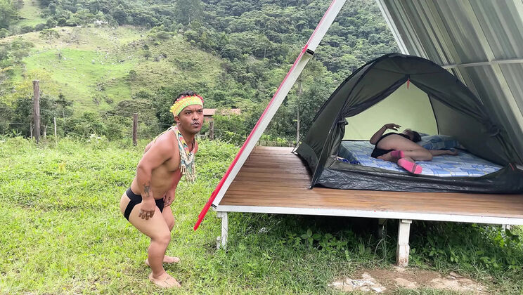 Indian teen Julianaburning gets horny seeing MILF Chiky's ass in forest, fucks her hard outdoor