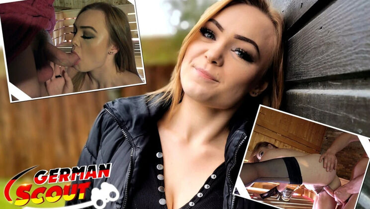 German Scout Casting Fuck in Sauna - Long Labia Redhead Maja Gets Facial