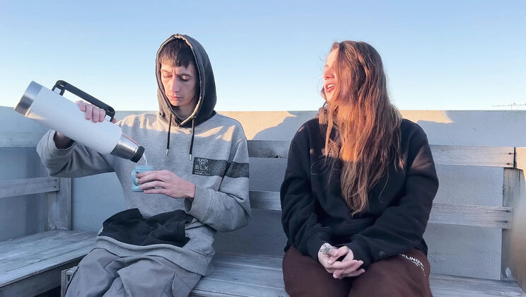 Neighbors Watch Me Suck Cock Outdoor - Latina Teen Blowjob & Creampie