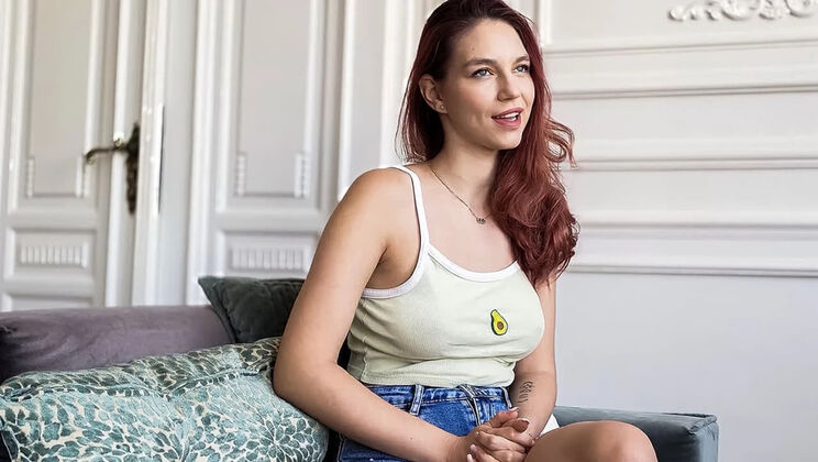 Big Tits Redhead Gets Rough Deep Throat By Dominant Stud