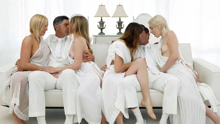 Passionate Mormon Teens Pleasing Priests in Taboo Orgy