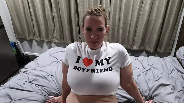 Amateur Redhead MILF Gagging On Cock For Titty Cumshot