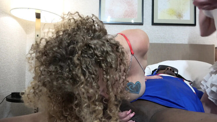 Surprise Gifts: Blonde MILF Takes Big Black Cock and Swallows BBC Cum