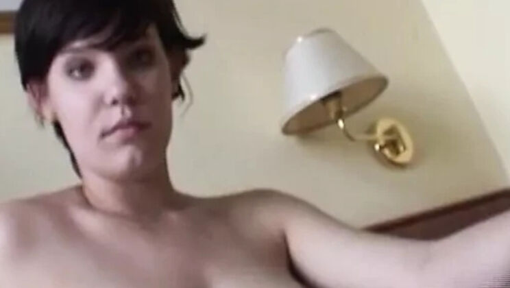 Sexy German amateur girl stuffed with big dildo solo action