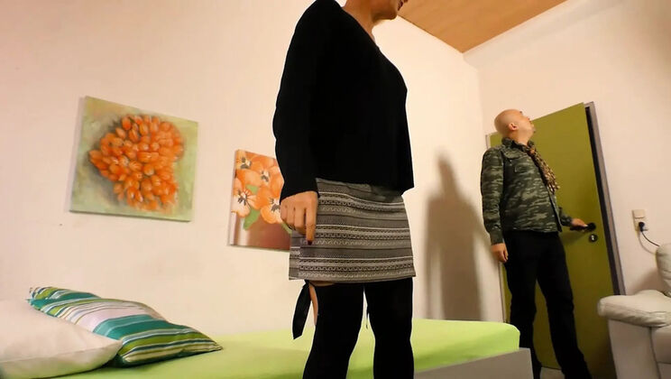 Blonde Granny Loves Riding Giant Cock on Sofa