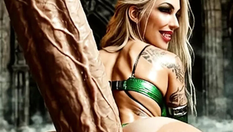 Hanna Part 2: Big Tits Blonde Teen in AI Dungeon Fantasy - Monster Cock Handjob & Riding