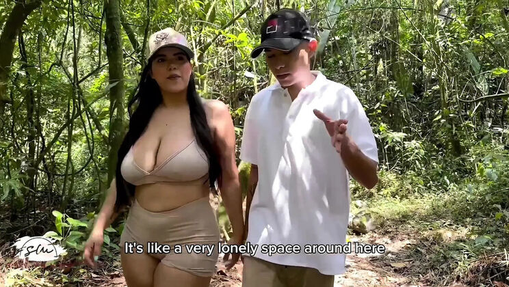 Colombian slut Savannah Watson gets fucked doggy style by park ranger in the forest - huge natural tits cumshot