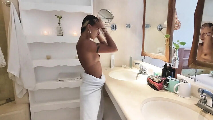 Magia Rosa Small Tits Brunette Masturbates Nude in Tulum Mexico HD