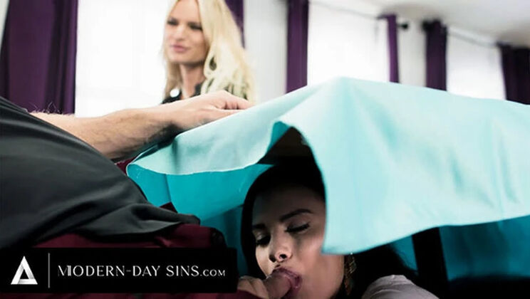 Busty Wife Rachael Cavalli Gets Doggystyle Bang From Husband After His Mistress Violet Starr Blowjob