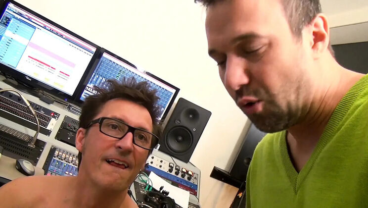 German MILF Conny Dachs pegs and rims Titus Steel's asshole in radio studio anal fuck