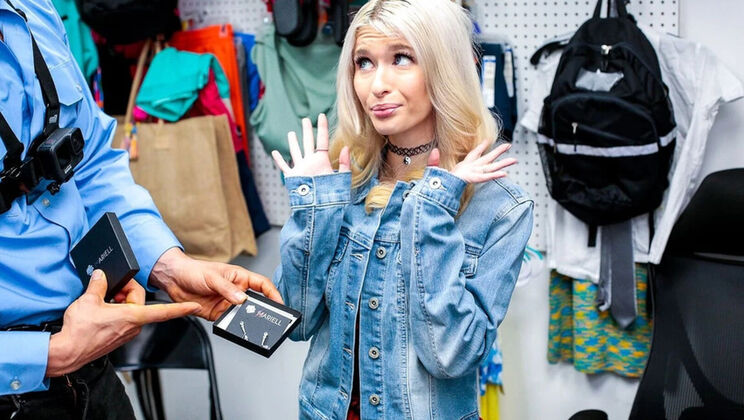 Emma Rosie Caught Shoplifting - Sweet Teen Trades Friends for Freedom - Blowjob & Facial