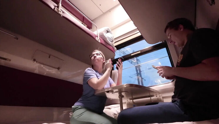 Hot Bitch on Train Gets Hard Fuck with Big Dick - Blonde Amateur with Big Ass