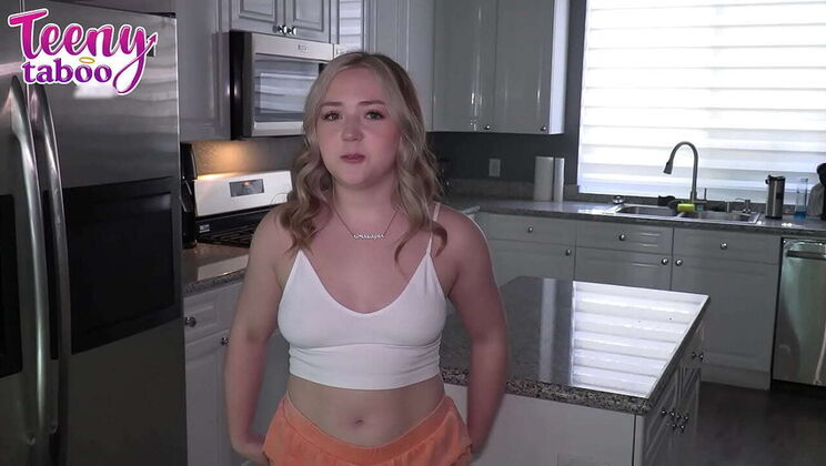 Babysitter Eva Nyx Blowjob & Creampie - Amateur Blonde Teen Fucks Boss