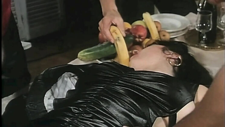 Vintage House of Perversion: Blonde & Brunette Babes Get Fucked in Every Room by Giant Cock