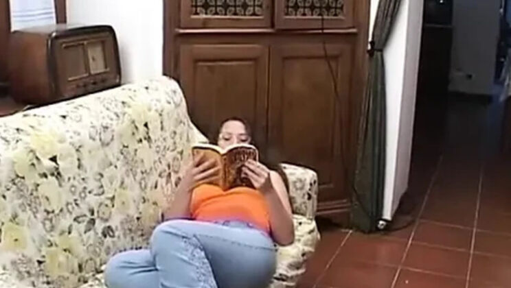 Young Teen Brunette Fingering Her Wet Pussy Gets Caught By Two Rough Men