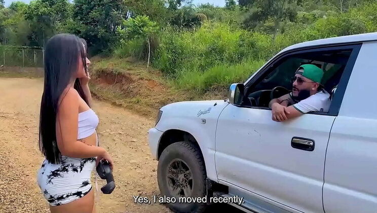 Soldierhugecock fucks Daniela Andrea's tight wet pussy in car - Latina Brunette with huge round ass cums hard