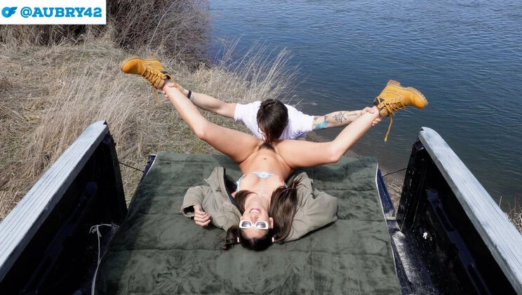 Petite Latina Aubry Babcock Gives Complete GF Experience - Outdoor Truck Fuck & Deep Throat