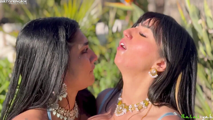 Desi Babes Yasmina Khan & Aaliyah Yasin Lesbian Sex Outdoor on Eid - Pussy Eating & Orgasm 4k