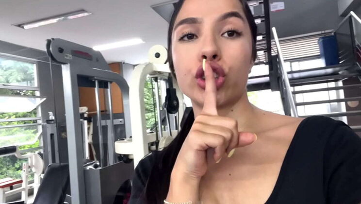 Marianamx squirts hard in gym bathroom - almost caught by instructor fingering herself