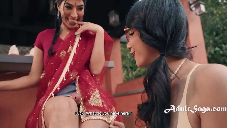 Desi Futa Girl Fucks Two American Futa Babes - Threesome with Big Tits & Huge Dick