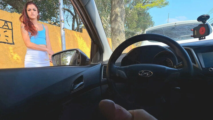 Hot Redhead Bus Stop Risky Masturbation - Public Handjob & Squirting