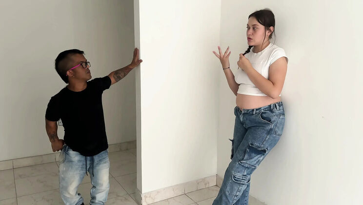 Huge Cock Fucks Rich Pregnant Latina Real Estate Agent for House Rent - Blowjob & Cum Inside