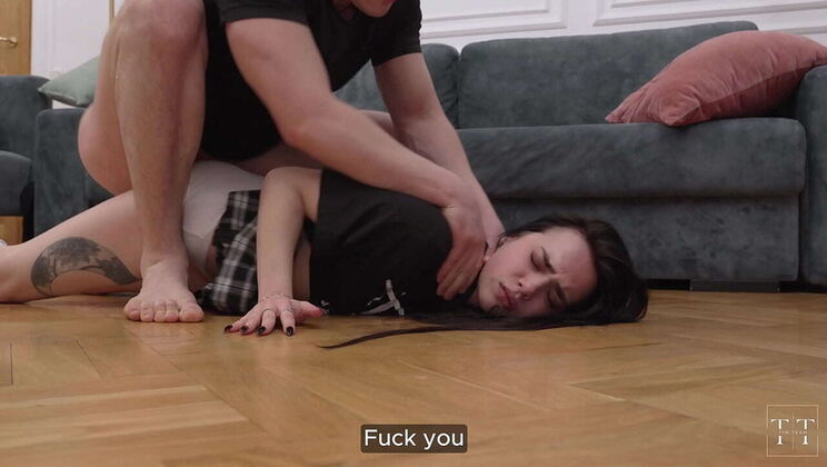 Severe Humiliation Punishment: Tim's Monster Cock Rough Fucks Slutty GF Alice on Floor - Creampie, Face Fucking & Spitting - 4K Amateur