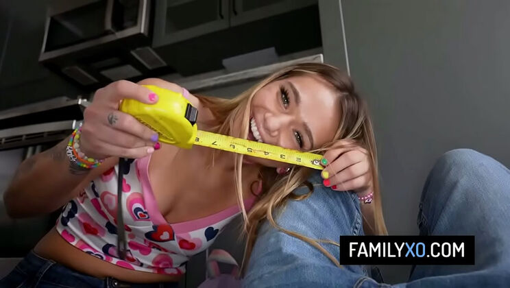 Stepdad fucks stepdaughter Mia Kay hardcore deepthroat blowjob