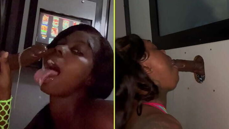 Gloryhole Blowjob With Strangers - Rob Piper, Beauty Dior & Mrs Feedme Sloppy Deep Throat Threesome