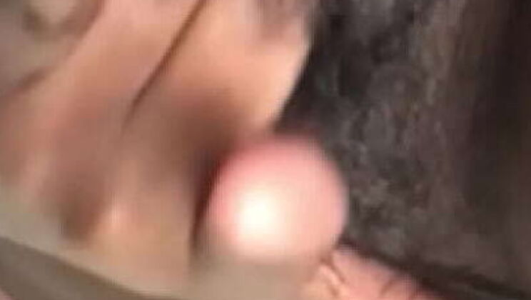 Homemade Solo: Petite Black Girl Creamy Pussy Cum Riding Big Dildo Toy