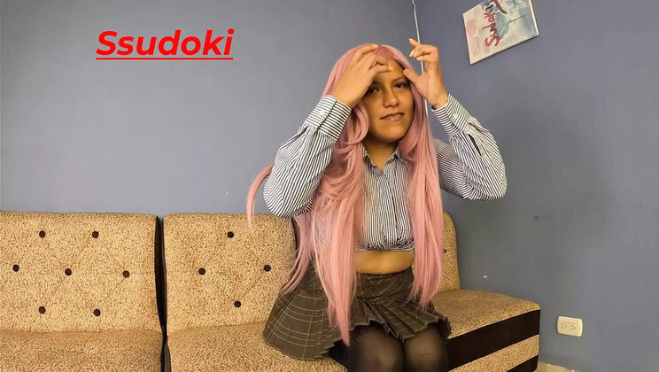My Neighbor Cosplays My Favorite Character - Pink Hair Peruvian MILF with Big Ass Gets Creampie Fuck