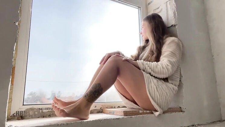 Stacy via Homemade: Amateur MILF with Big Tits Masturbates Her Wet Pussy at the Window