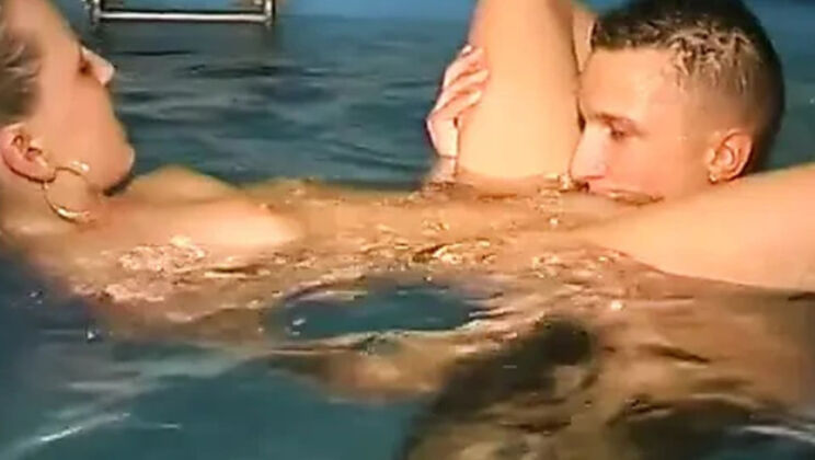 Blonde Teen Andrea Gets Fucked in German Sauna - Hot Pool Sex with Cum in Mouth