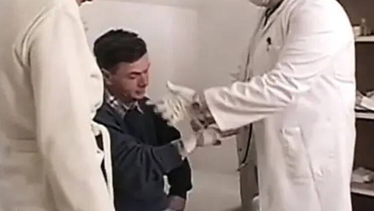 Bisexual Doctor Threesome with Big Tits Blonde - Anal & Blowjob Action