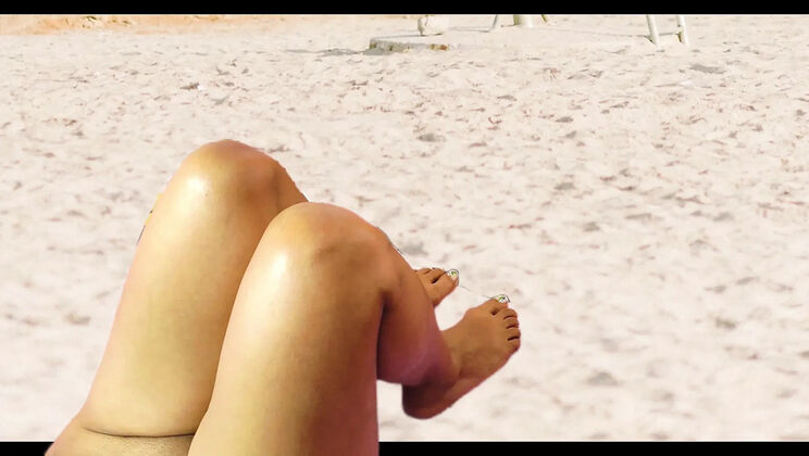 Hot Beach Voyeur Public Sex with Adamandeve - Big Natural Tits Outdoor Handjob & Footjob