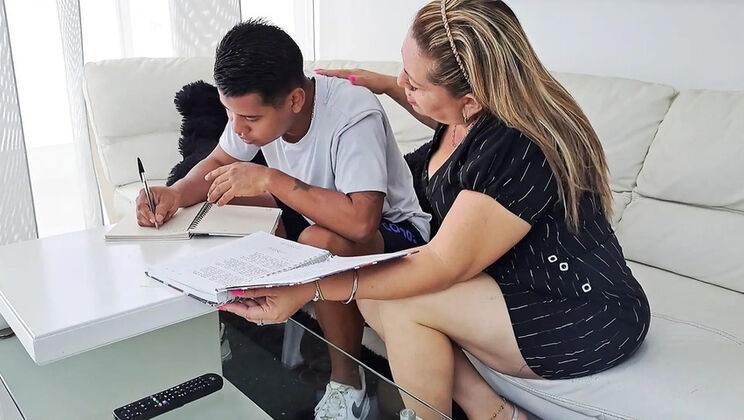 Stepmom Helps With Homework But His Big Dick Distracts Her - Hot Latina MILF Gets Fucked Rough - Part 2