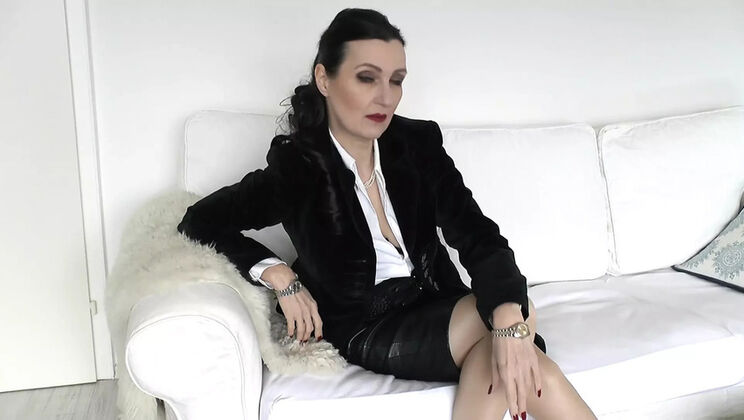 Stepmom Shows Off Her Leather Skirt & High Heels, JOI For You To Jerk Off - Lady Victoria Valente