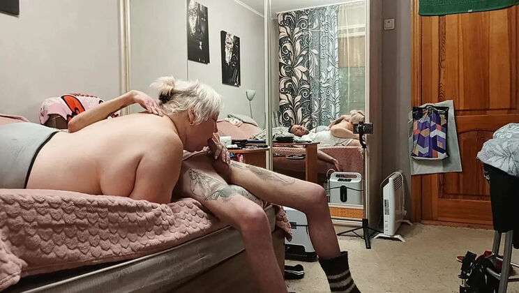 Step mom begs for my hot cum in her throat