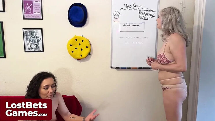 Naughty Word Game Strips Lesbians To Intercourse!