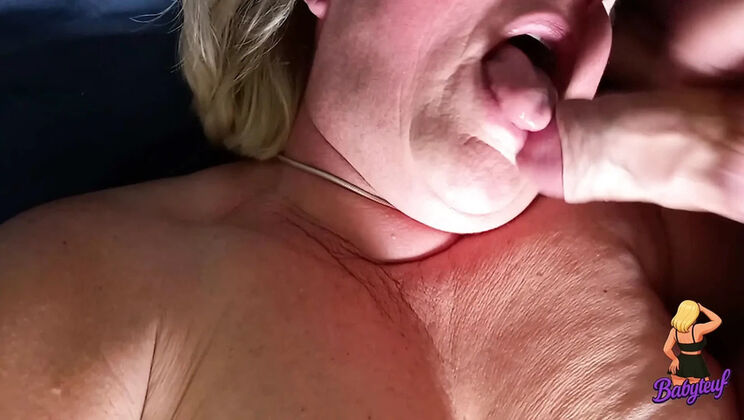 60 Year Old MILF Stepmom Sucks Big Cock and Swallows Cum