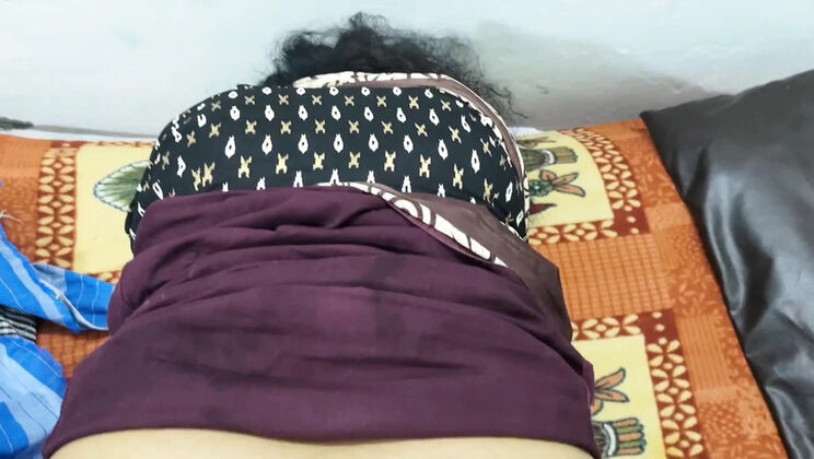 Stepmom drinks water, I pull her saree and fuck her