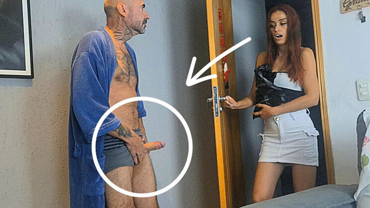 Perverted Old Grandpa Gets Hard for Delivery Girl and Fucks Her